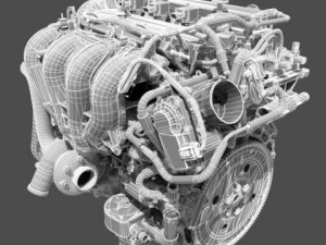 car 4 cylinder engine 01 3D Model