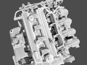 car 4 cylinder engine 01 3D Model