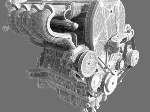motor de 4 cilindros 02 Modelo 3D
