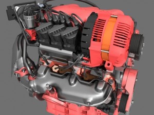 car v6 engine Modello 3D