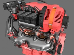 moteur v6 de voiture Modèle 3D