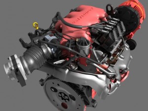 car v6 engine Modello 3D