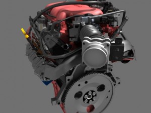 car v6 engine Modello 3D