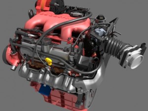 car v6 engine Modello 3D