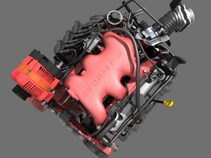 car v6 engine Modello 3D