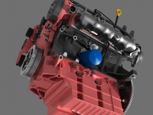 car v6 engine Modello 3D