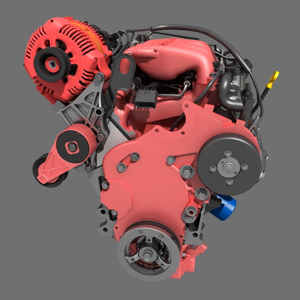 572 engine - v8 vintage muscle car engine 3D Model in Parts of auto 3DExport