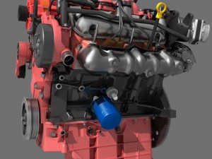 car v6 engine Modello 3D