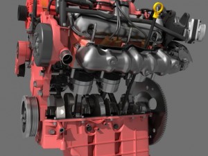 car v6 engine Modello 3D