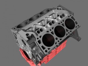 car v6 engine Modello 3D