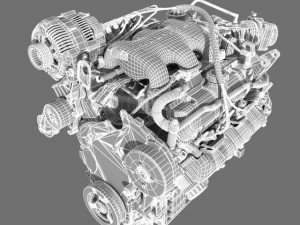 car v6 engine Modello 3D