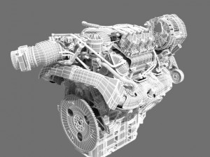 car v6 engine Modello 3D