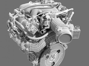 car v6 engine Modello 3D
