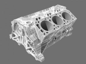 car v6 engine Modello 3D