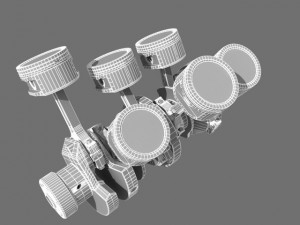 car v6 engine Modello 3D