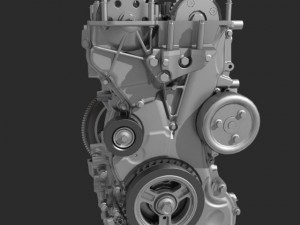 4 cylinder engine block cutaway 3D Модель