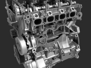 4 cylinder engine block cutaway 3D Модель