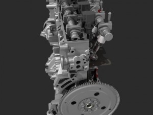 4 cylinder engine block cutaway 3D Модель
