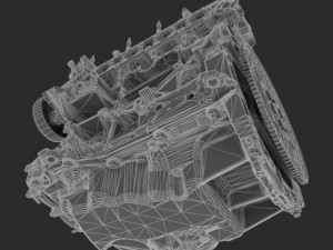 4 cylinder engine block cutaway 3D Модель