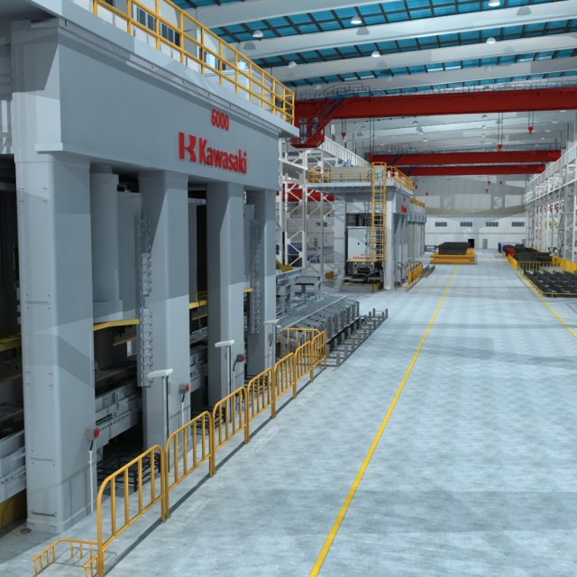 factory interrior scene Modello 3D .c4d .max .obj .3ds .fbx .stl .blend 