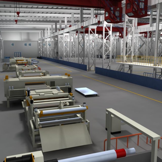 factory interior scene and equipment 3D 模型 .c4d .max .obj .3ds .fbx .stl .blend 
