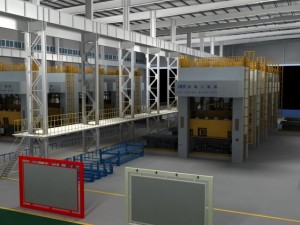 factory interior scene and equipment 3D 模型