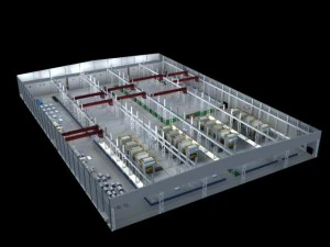 factory interior scene and equipment 3D Model
