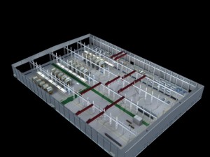 factory interior scene and equipment 3D 模型