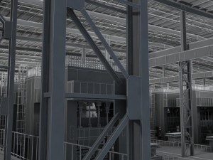 factory interior scene and equipment 3D 模型