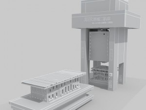 factory interior scene and equipment 3D 模型