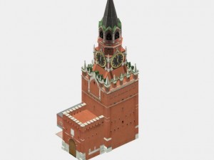 moscow kremlin spasskaya tower Model 3D