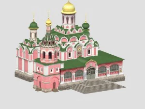 moskova kremlin kazanskiy sobor 3D Model