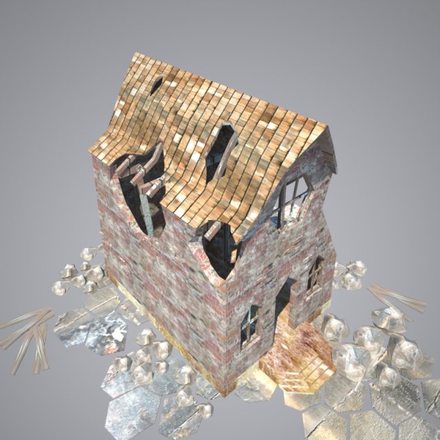 ruined house 001 Modelo 3D .c4d .max .obj .3ds .fbx .stl .blend 
