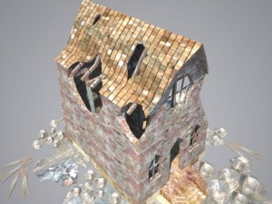 ruined house 001 Model 3D