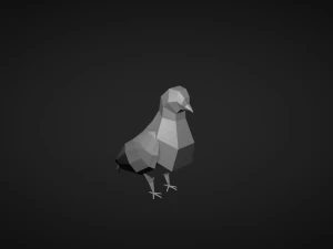 Low Poly Pigeon 3D Model