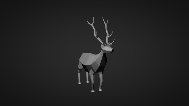 Low Poly Deer 3D 모델 .c4d .max .obj .3ds .fbx .stl .blend 