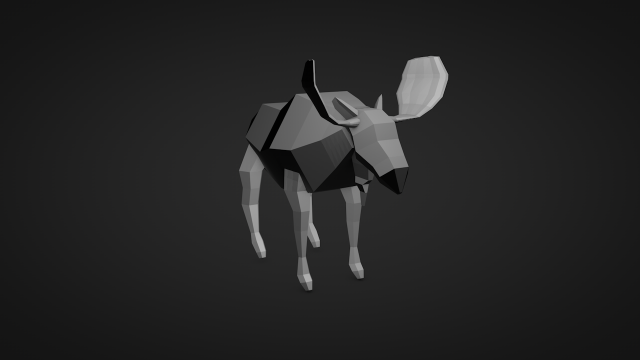 Low Poly Moose 3D Model .c4d .max .obj .3ds .fbx .stl .blend 