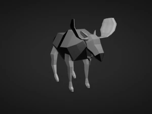 ローポリヘラジカ 3Dモデル