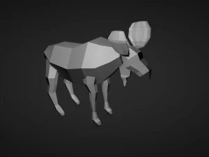 Alce basso poli Modello 3D