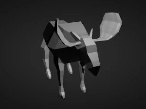 Alce basso poli Modello 3D