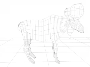 Alce basso poli Modello 3D