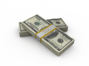 Stack of One Hundred Dollar Bills Model 3D