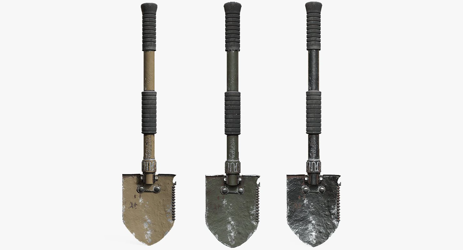 militaryshovel 3D Model .c4d .max .obj .3ds .fbx .stl .blend 
