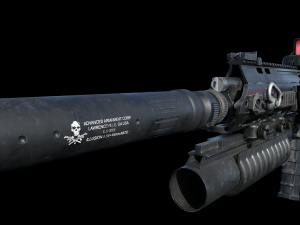 acr rifle 2x color versions black and tan 3D 模型
