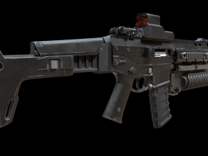 acr rifle 2x color versions black and tan 3D 模型