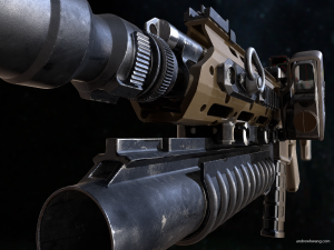 acr rifle 2x color versions black and tan 3D 模型