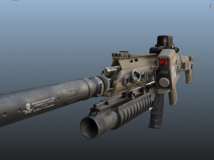 acr rifle 2x color versions black and tan 3D 模型