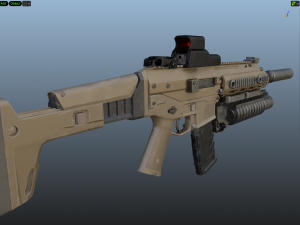 acr rifle 2x color versions black and tan 3D 模型
