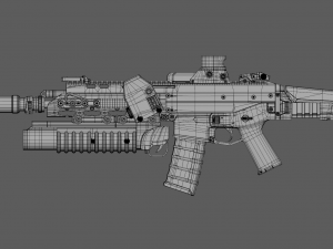 acr rifle 2x color versions black and tan 3D 模型