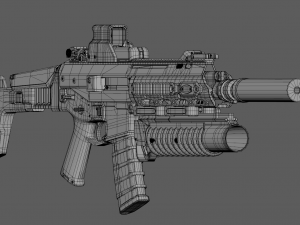 acr rifle 2x color versions black and tan 3D 模型